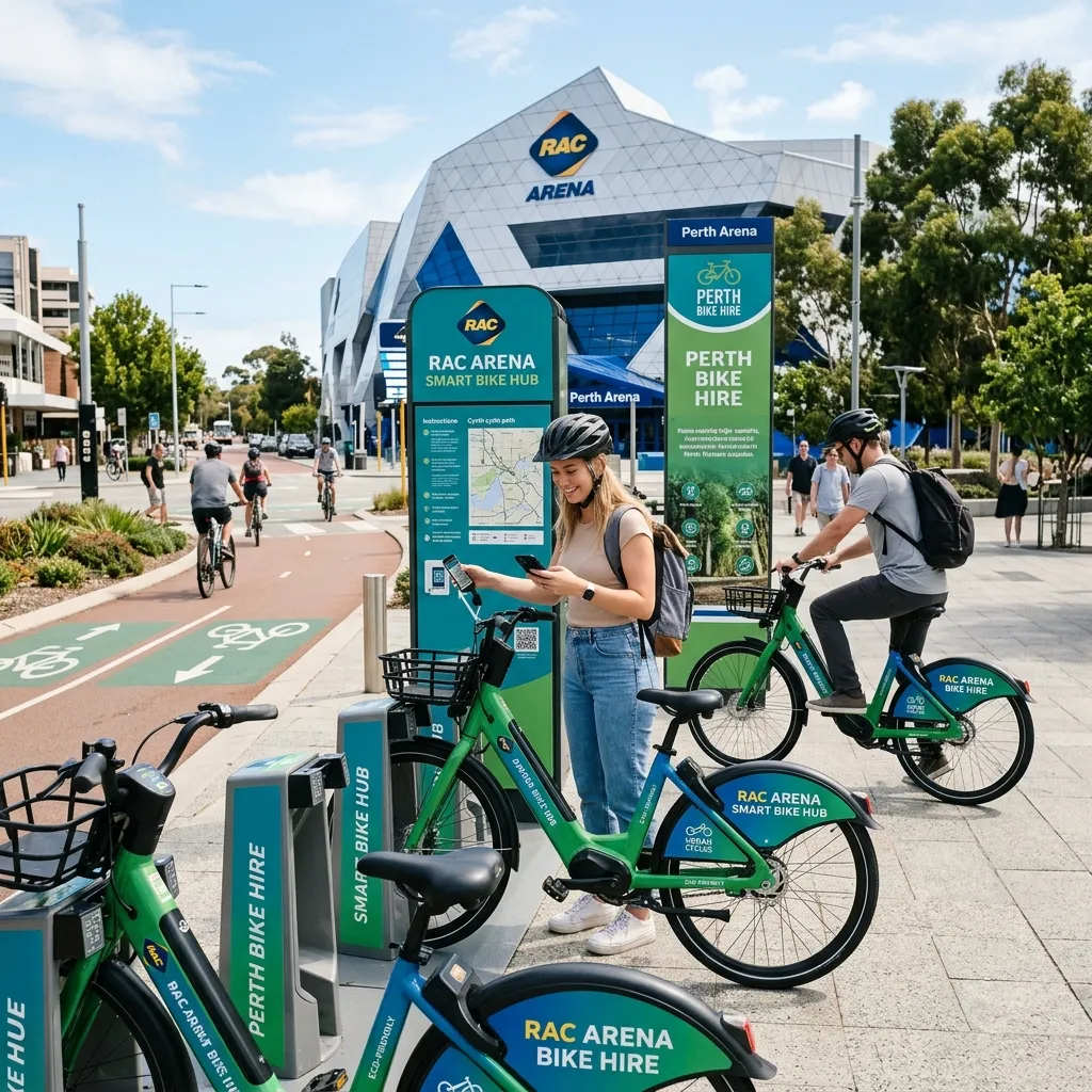 Sustainable Tourism in Perth: Green Travel Tips for Western Australia 2 Bike hire perth RAC Arena Smart Bike Hub